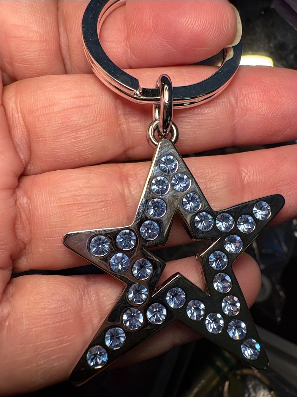 Coach Silver Star Cutout Key Charm